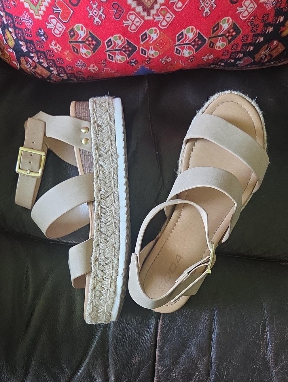 Soda Beige Espadrille Platform Sandals